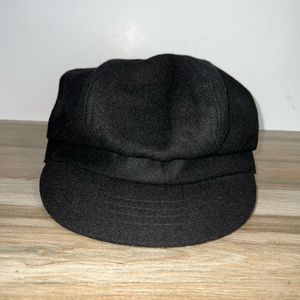 Betmar New York Wool Blend Newsboy Hat Women's Black Adjustable Cabby Hat EUC